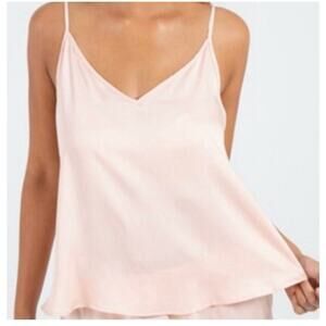 Ettitude Sateen Cami In Cloud Pink Organic Bamboo Layering Lounge Size L NEW